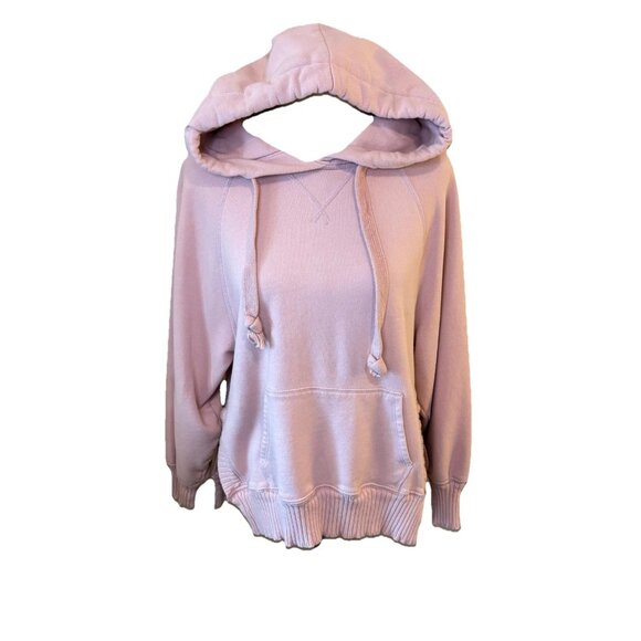 American Eagle Women’s Hoodie Pink Size XS Pullover Front Pocket Split Hem - Picture 1 of 7